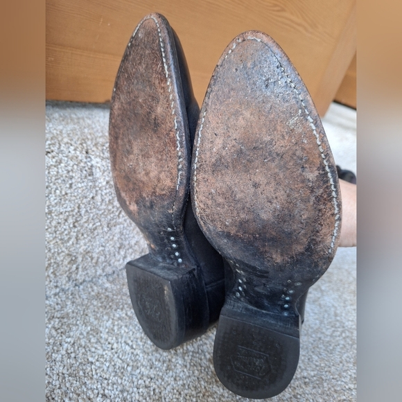 Tony Lama Mens Black Western Cowboy Boots Pointed Toe  Size 8 E - Picture 9 of 10